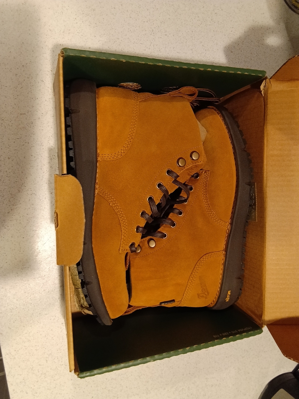 Danner Men’s Tan/Gold Leather Hiking Work Boots Vibram NWT/NOS w/ Box - Picture 5 of 9
